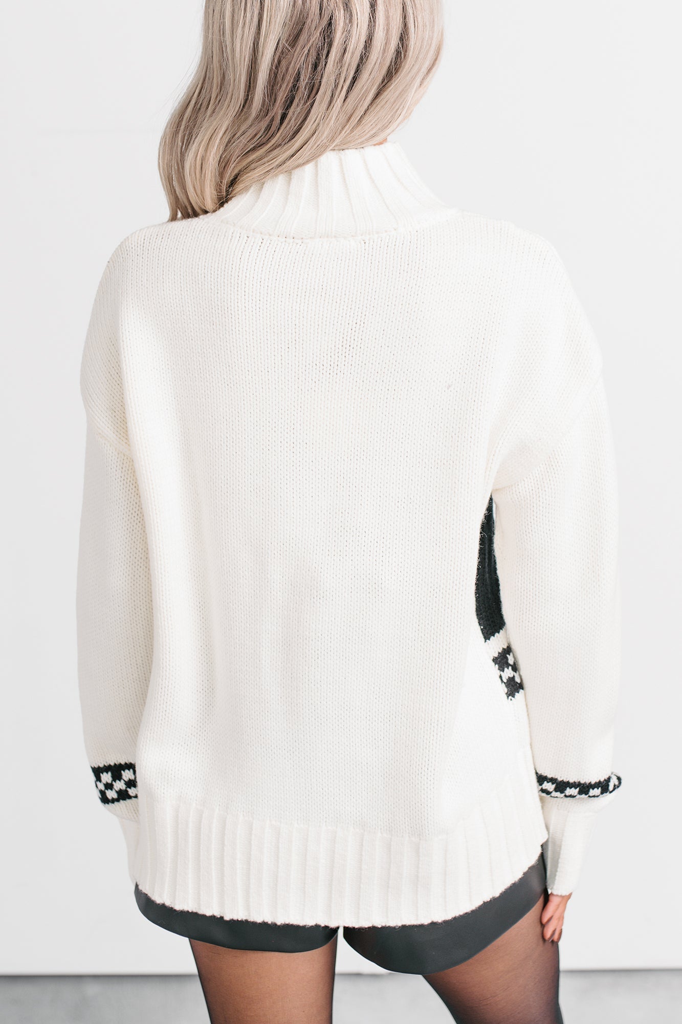 Ski You Later Graphic Mock Neck Sweater (Off White)