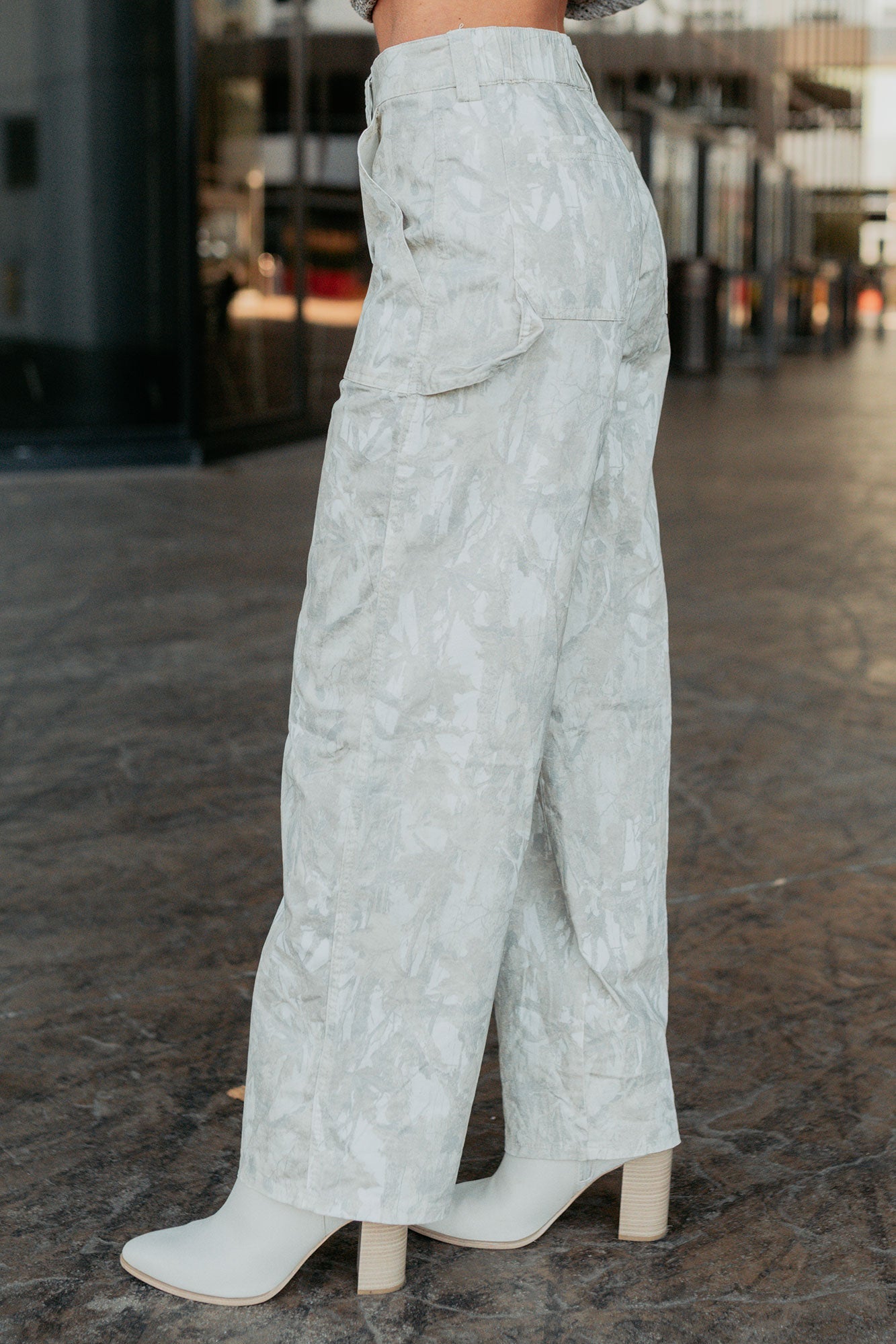 True Authority High Rise Wide Leg Pants (Camo)